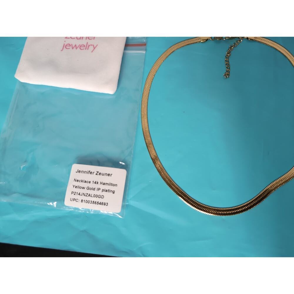 Jennifer Zeuner Necklace 14K Hamilton Yellow Gold Plating 15" - Picture 3 of 6